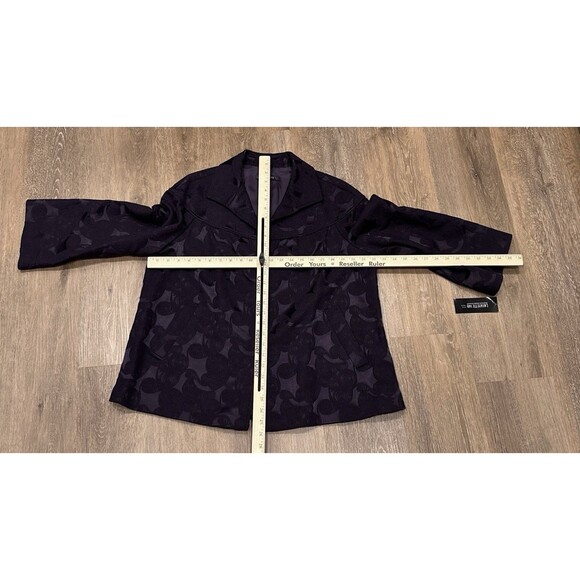 Lafayette 148 Jacket Womens Size 14 Purple Jacquard Wool Blend Coat Blazer Blake - Picture 3 of 11